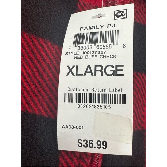 Macy’s Family PJ’s one piece women’s hooded black and red size XL - Picture 7 of 10